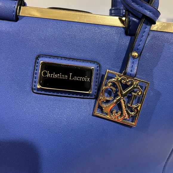 Christian Lacroix Top Handle Structured Bag in Bright Cobalt - Picture 3 of 9